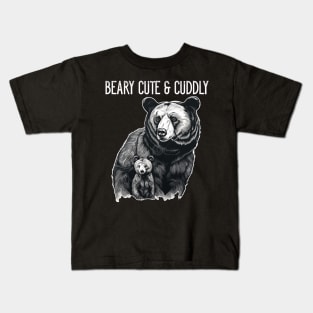 Beary Cute And Cuddly Bear Mom And Baby Kids T-Shirt